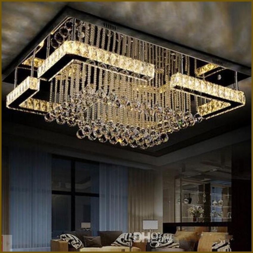 High Quality Modern Led Chandelier Crystal Lamp Rectangular High Quality Modern Led Chandelier Crystal Lamp Rectangular Light Re Living Room Lights Large Candle Covers From