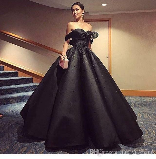 black shiny gown