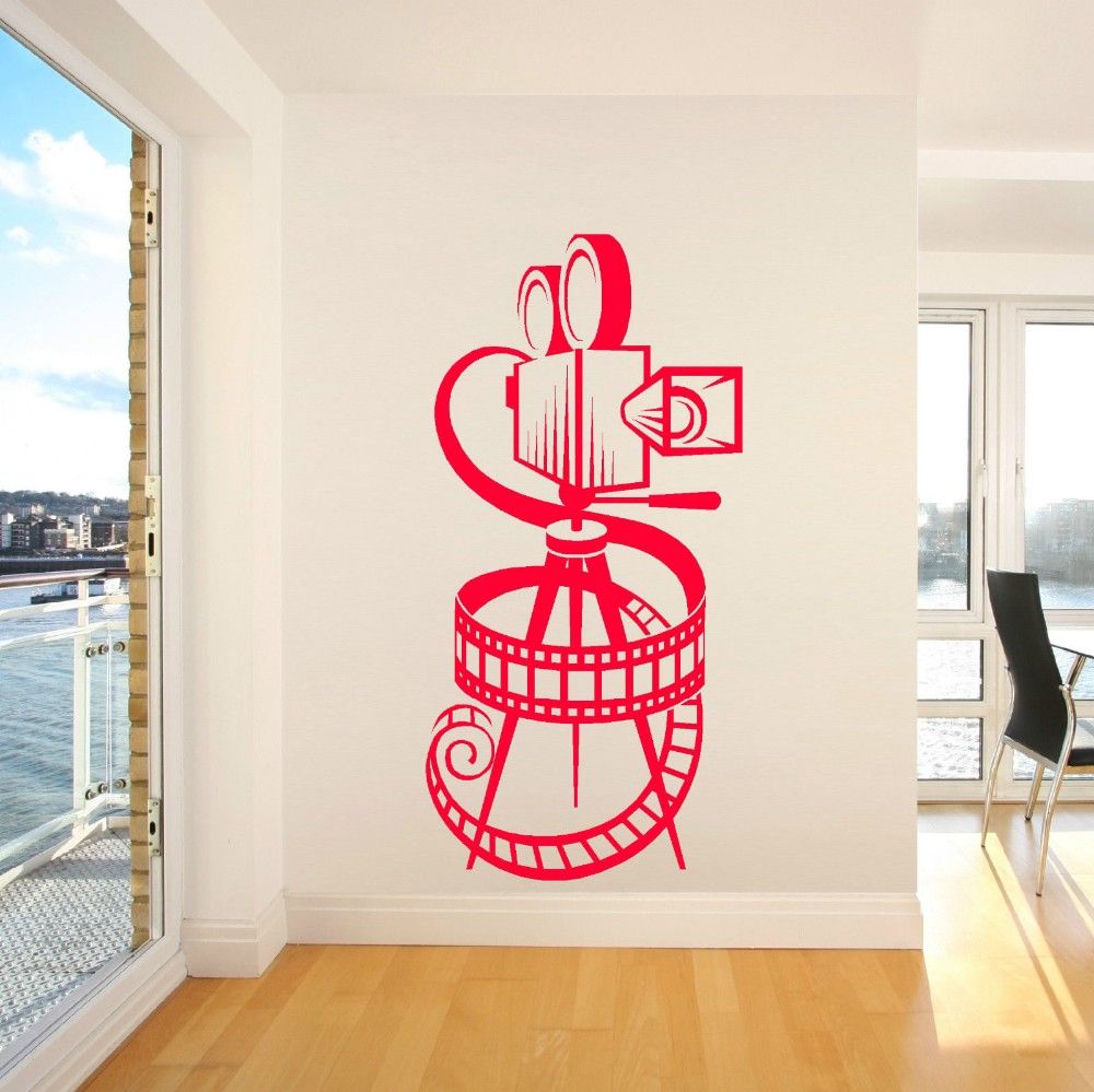 Art Design Movie Camera Film Reel Wall Sticker Home Art Decor