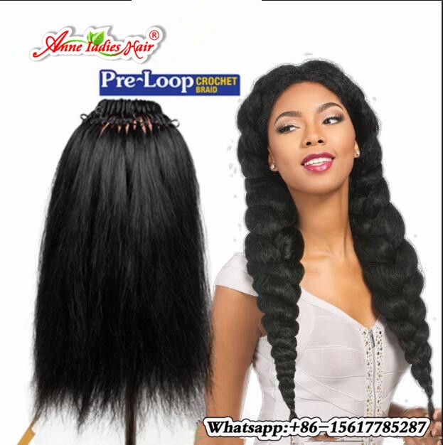 pre loop yaki straight hair crochet braids