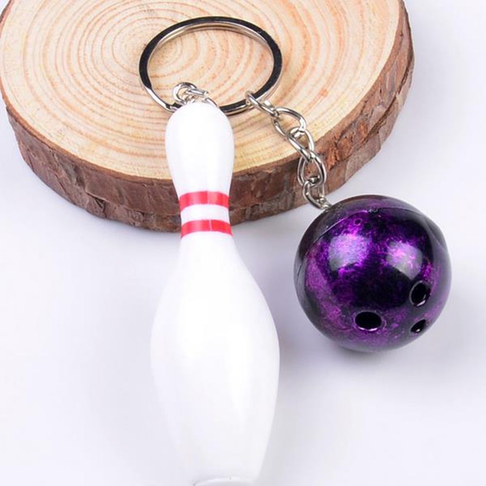 Details about   3D Mini Cute Bowling Pin and Ball Keychain Key Ring Keyfob Pendant Keychain MP