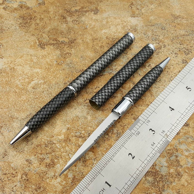 Elegant Executive Letter Opener Pen Knife Carbon Fiber Pattern From