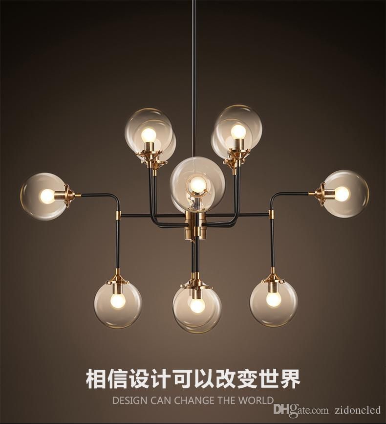 North Europe Led Modo Pendant Light Globe Art Glass Chandelier Dna Lights 12 Lampshade For Coffee Clothing Lighting