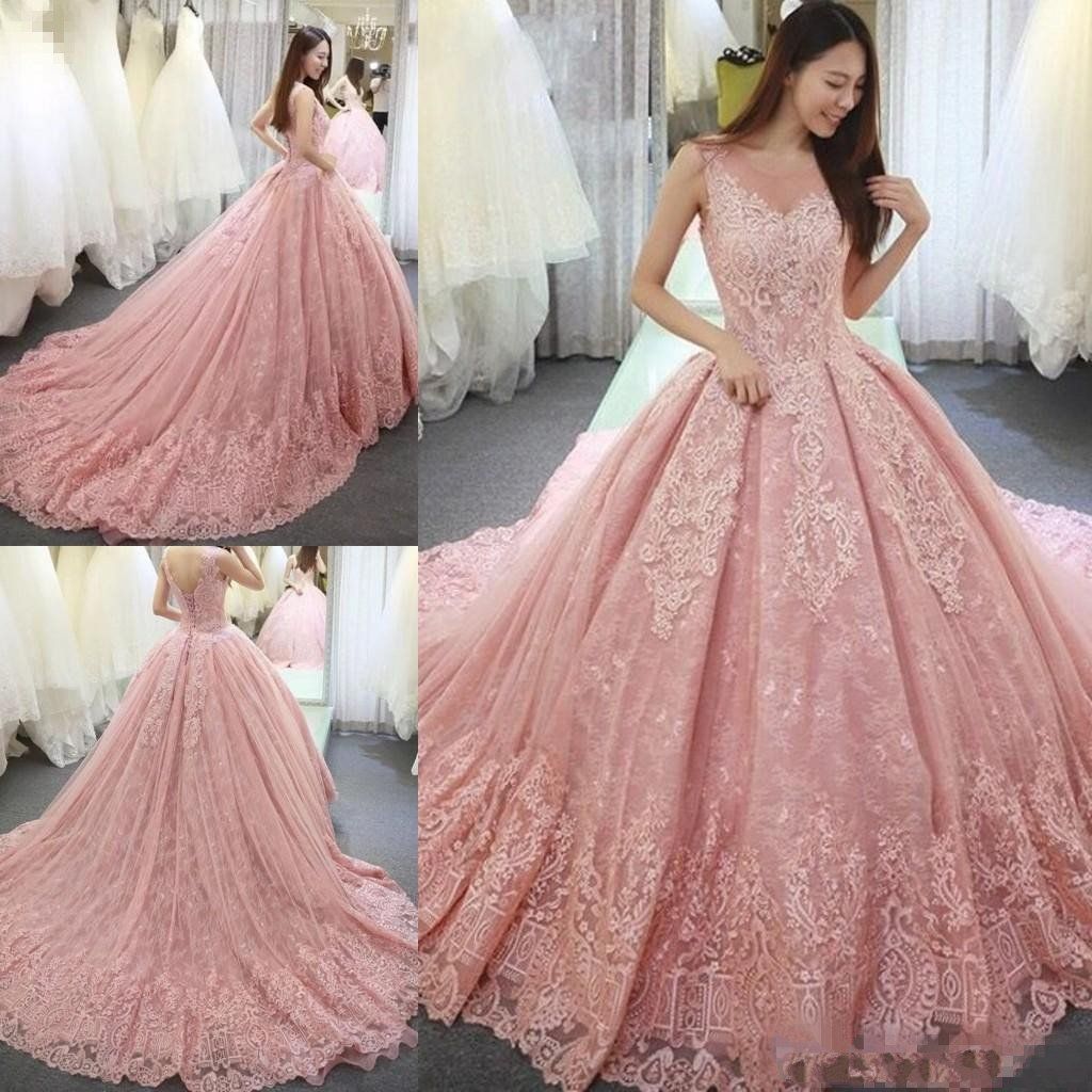 2019 Luxurious Blush Pink  Quinceanera  Dresses  Ball Gown 