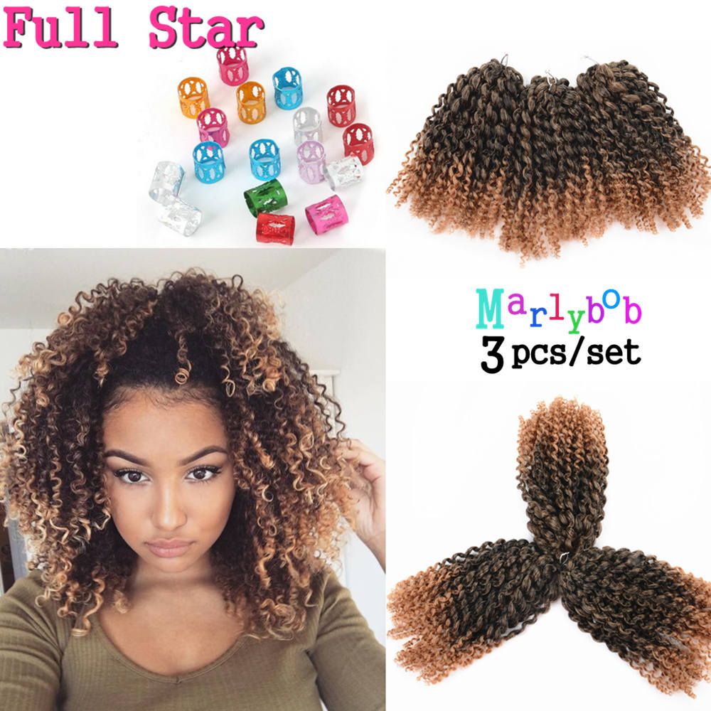 3 8 Inch Afro Kinky Curly Hair Crochet Braids Extensions Bohemian