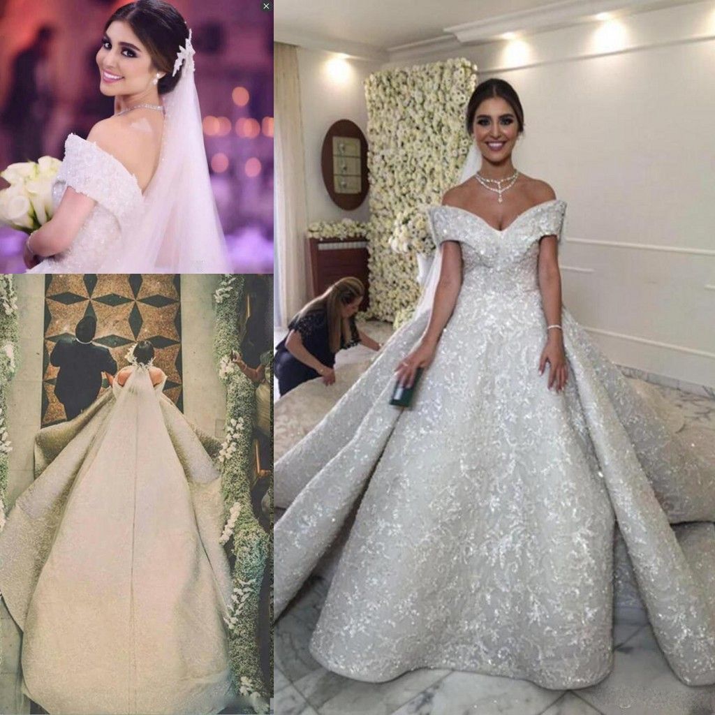 off shoulder wedding gowns 2018