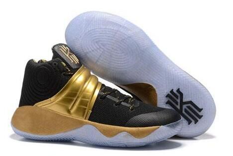 kyrie irving black and gold shoes