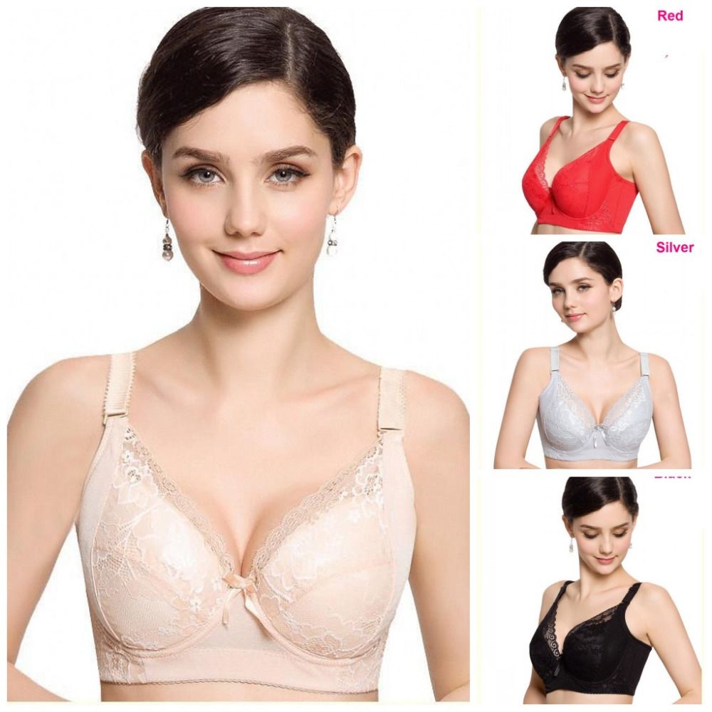 Fashion Plus Size Full Coverage Push Up Bra Sexy Lace Cotton Intimate Brassiere Thin Cup Bra