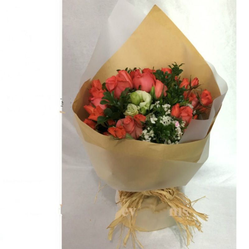 Flowers Wrapping Paper Monochrome Kraft Cardboard Gift Wrapping Pure