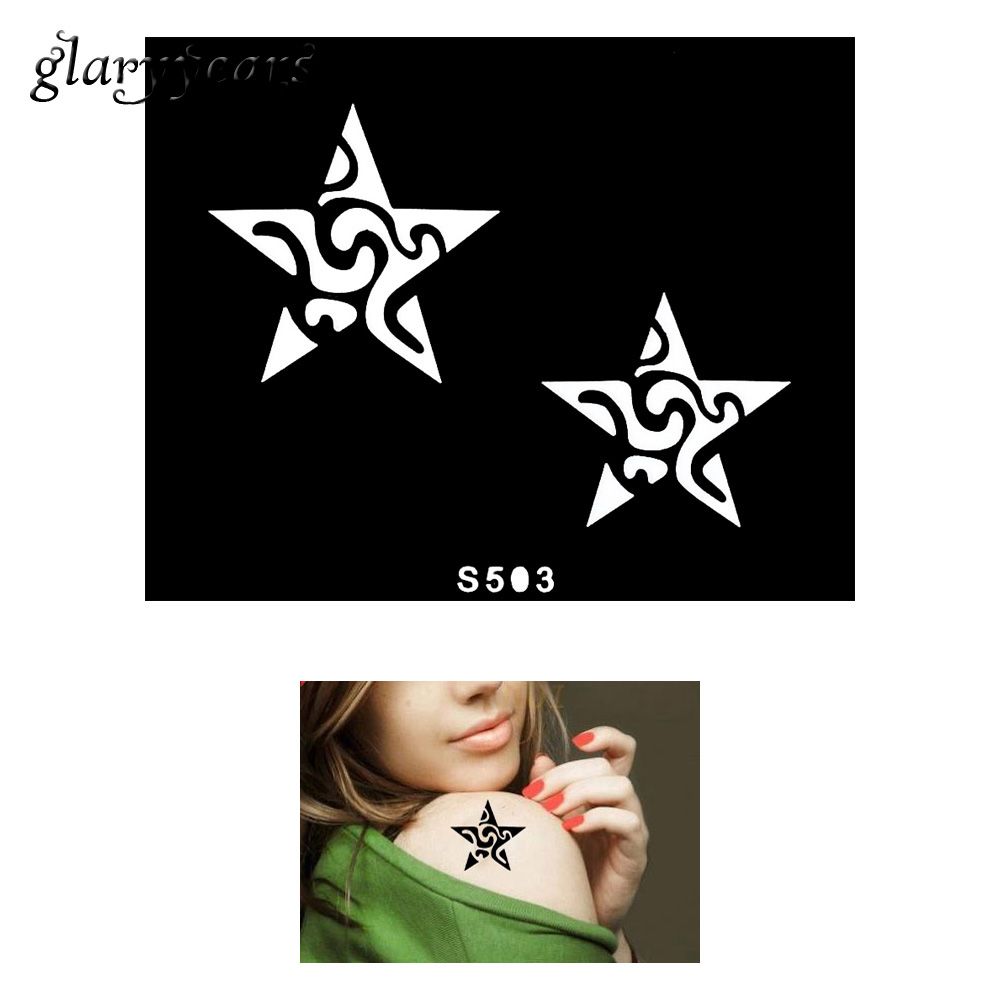 Wholesale Small Henna Tattoo Stencil Body Art Star Paste Drawing