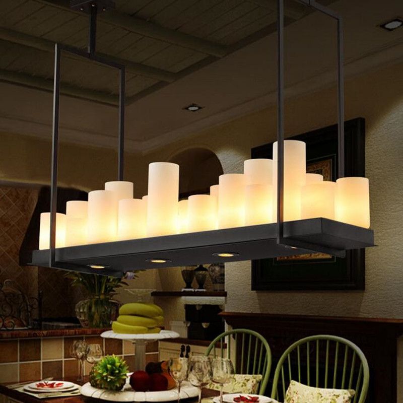 Kevin Reilly Altar Modern Pendant Lamp Remote Control Chandelier Kevin Reilly Altar Modern Pendant Lamp Remote Control Chandelier Candle Light Fixture Suspension Rectangular Wrought Iron