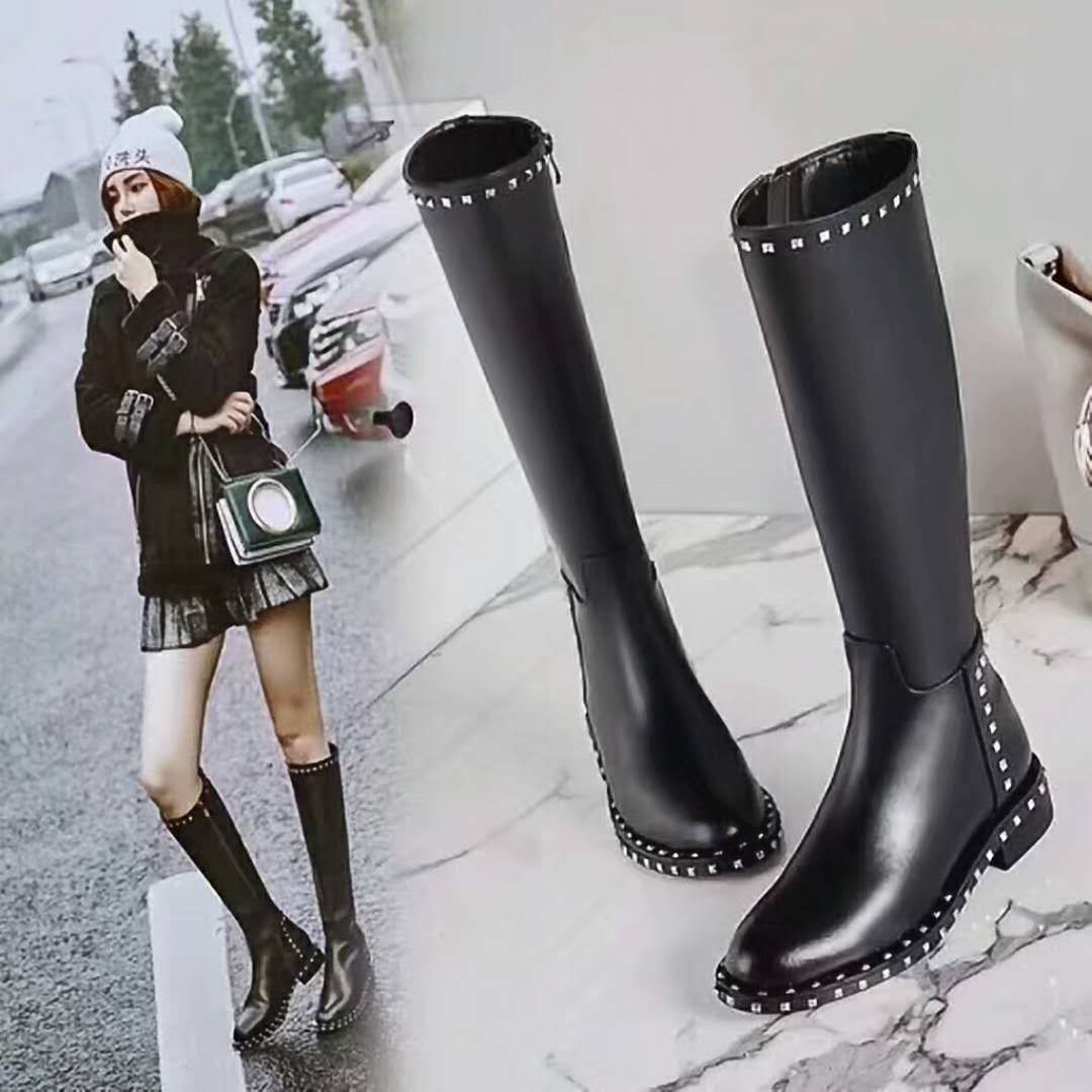 Acquistare Stivale Al Ginocchio Da Donna Alla Moda Di Marca Scarponi Da  Neve Invernali Da Donna Pelle Di Vacchetta Di Lusso Da Donna Piumini Da  Donna Alti Stivali Da Donna Neri Taglia35