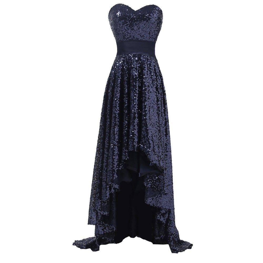 Partial Sequin Prom Dress