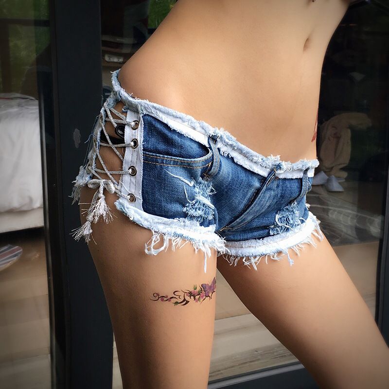 New 2016 Summer Style Hole Punk Rock Fashion High Waisted