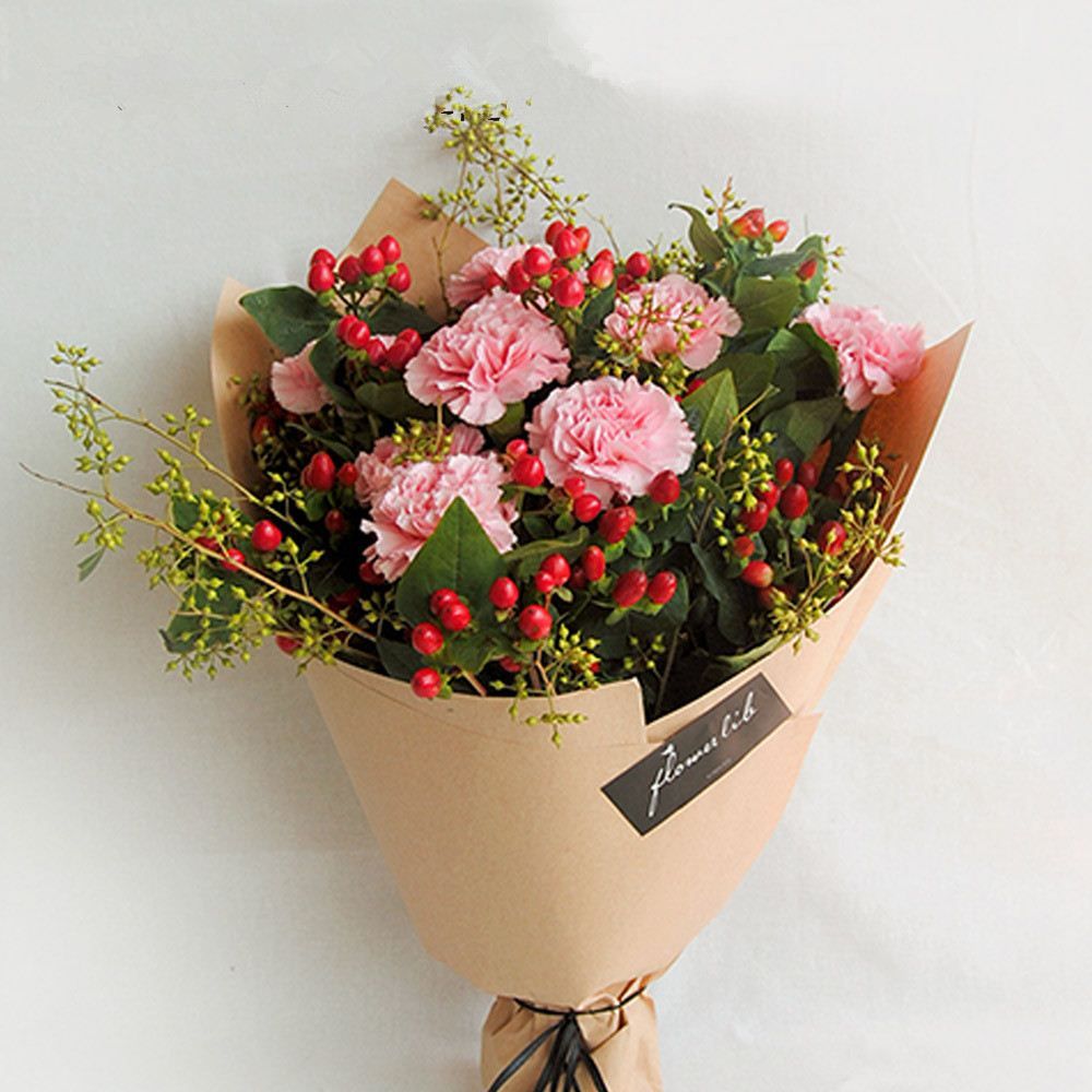 single color craft paper flowers packaging korean flowers wrapping pink flower wrapping paper