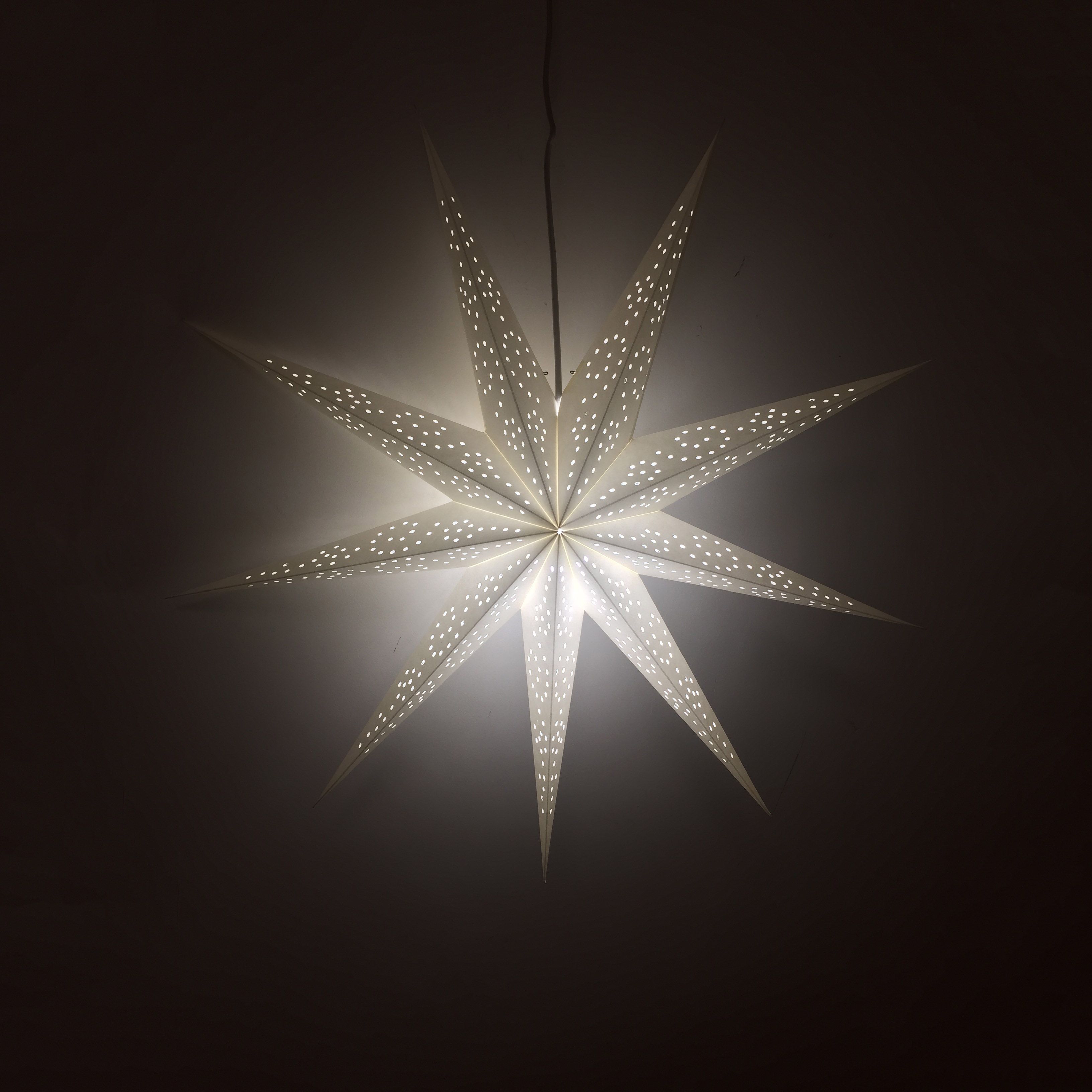 New 75cm Party Decorative Paper Star Lights White 9 Points New 75cm Party Decorative Paper Star Lights White 9 Points Lampshade Lantern For Festival Celebration Birthday Supplies
