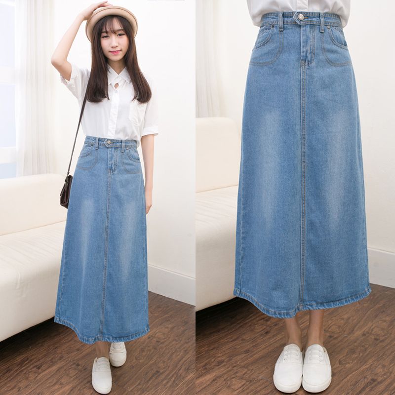 Jean long skirts Forever 21 has the Skirt for you! Mini, midi, and maxi silhouettes in an array of designs for all occasions: dressy to casual. Find your favorite skirt: a button front denim mini, ruffled high .