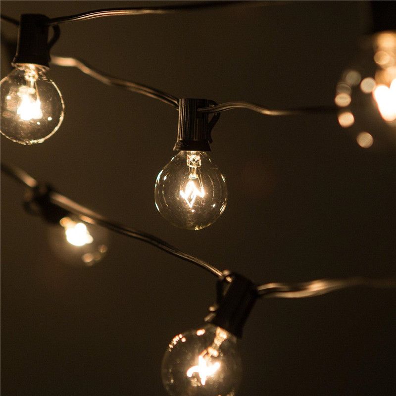 2018 25ft G40 Globe String Lights With 25 Clear Bulbs High Quality 2018 25ft G40 Globe String Lights With 25 Clear Bulbs High Quality Perfect Indoor Outdoor Lighting Strings Commercial Decor Light From Led1988
