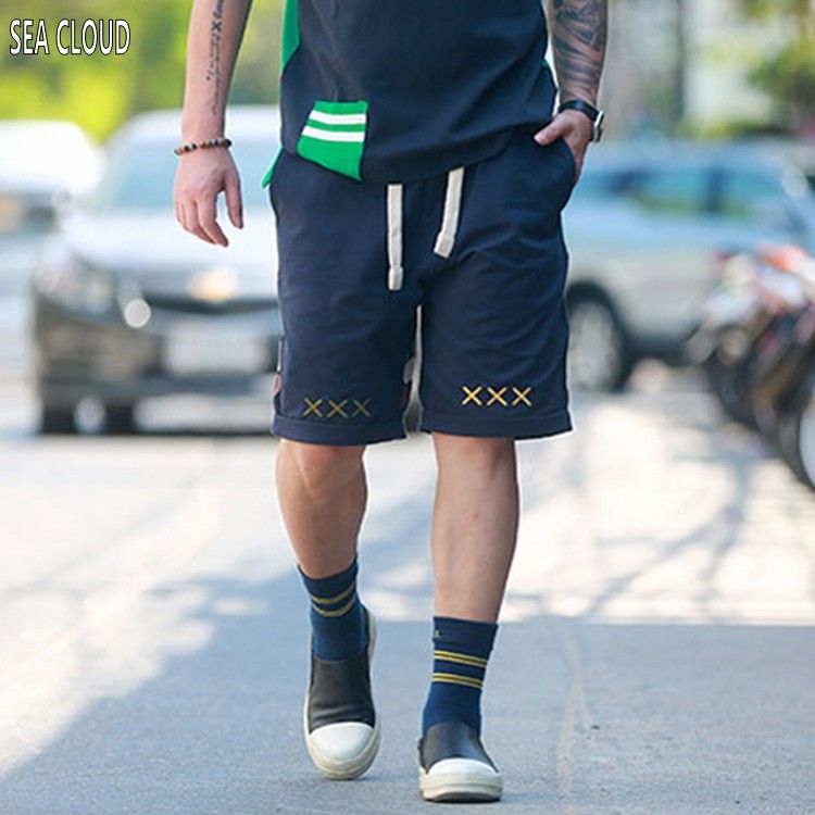Wholesale Sea Cloud Male Plus Size Big Casual Shorts Cotton Knee