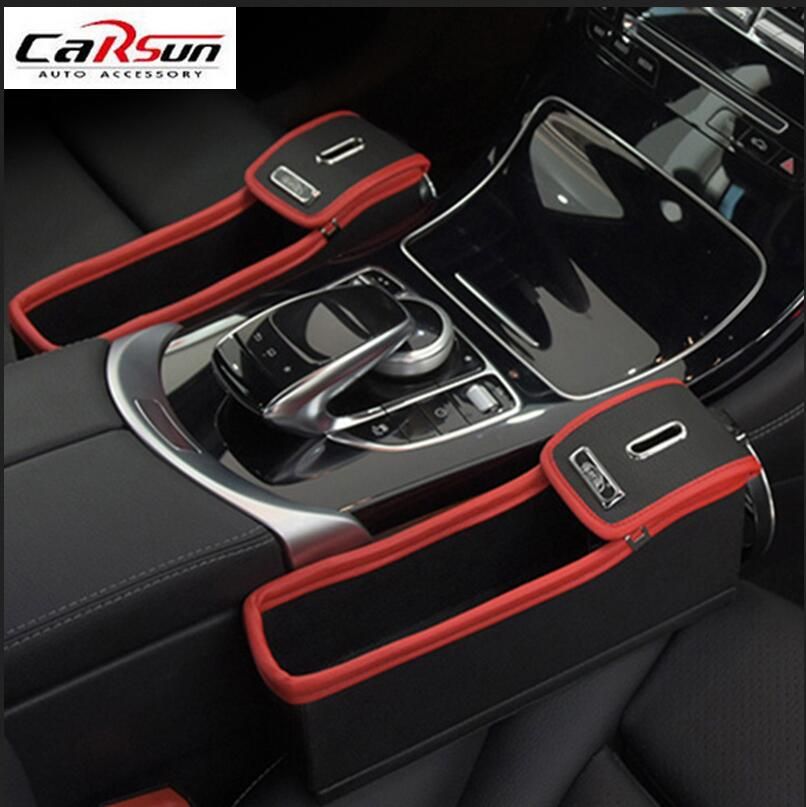 Top Quality Car Seat Gap Filler Leather Phone Storage Box Multi