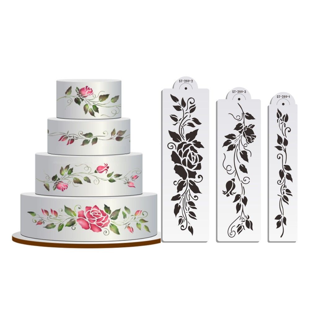2019 Ose Cake Stencil Set Flowers Cake Stenciling 2019 Ose Cake Stencil Set Flowers Cake Stenciling