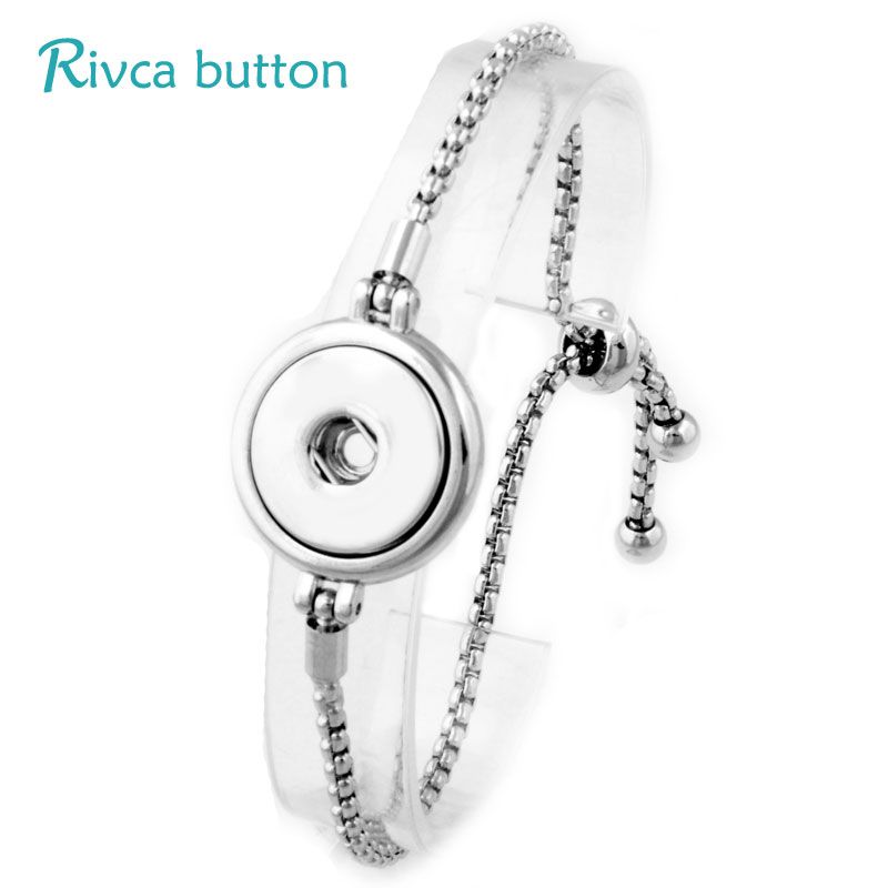 Wholesale Adjustable Snap Button Bracelet 18mm Metal Snap Button Charms Jewelry Bracelet For ...