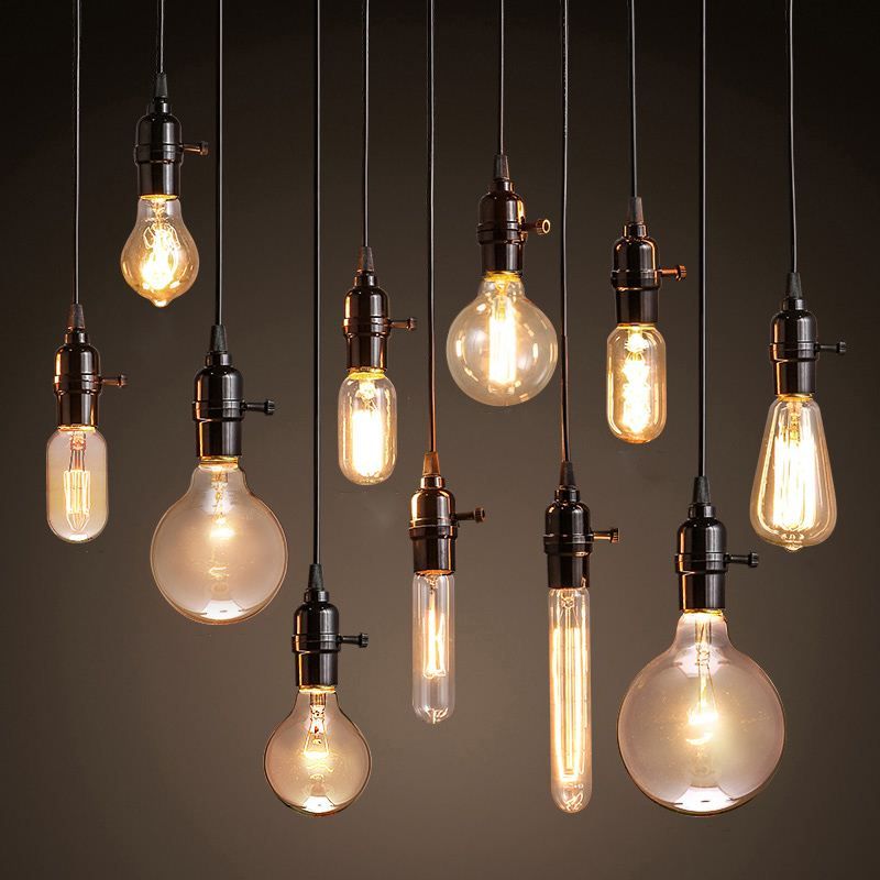Vintage Pendant Lights American Style Lamp Industrial Lighting Loft Vintage Pendant Lights American Style Lamp Industrial Lighting Loft Dining Decoration Restaurant Bedroom E27 Base Edison Bulbs Hanging Light Modern