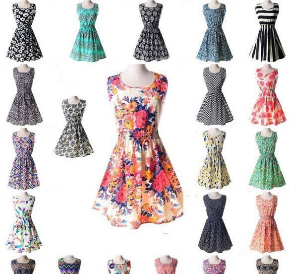 Compra La Más Nueva Moda Vestido Ocasional De Las Mujeres Más El Tamaño  Barato Vestido De China 19 Diseños De Ropa De Mujer Sin Mangas Vestido  Summe Envío Gratis Barato | Entrega