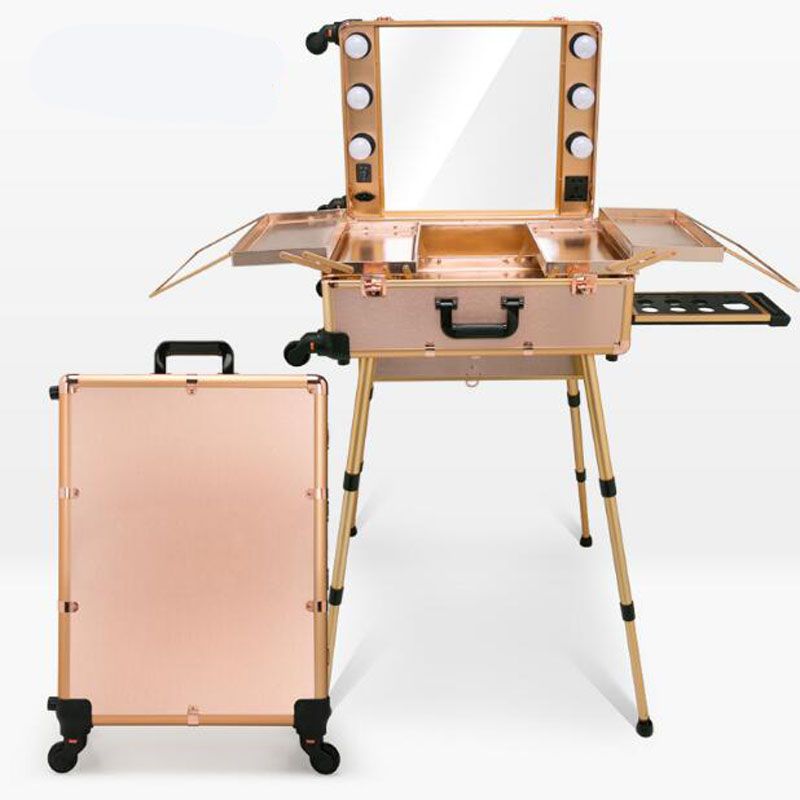 makeup luggage on wheels