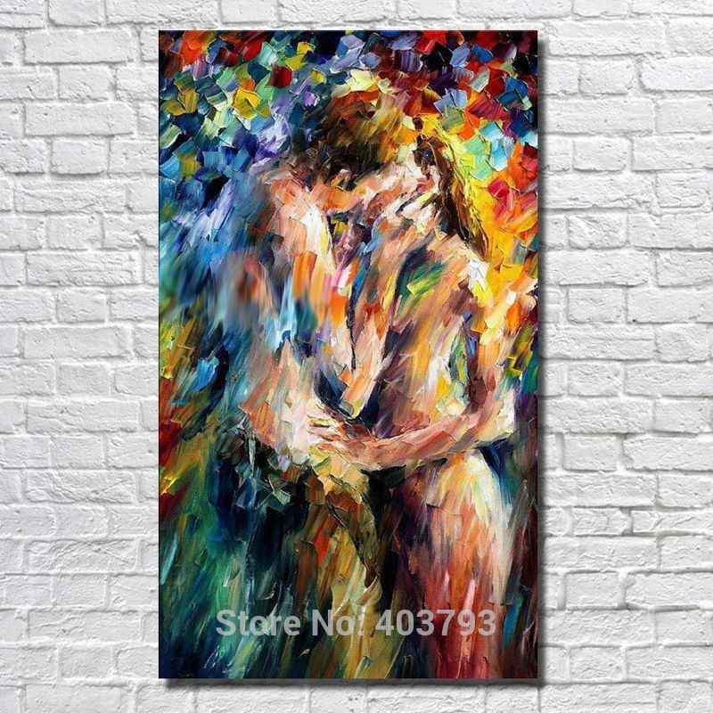Hand Painted Modern Abstract Oil Painting on Canvas Sexy 
