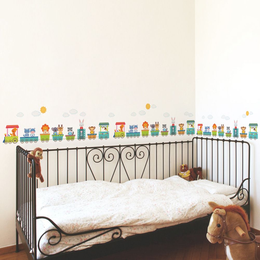 Diy Cartoon Animal Train Wall Stickers For Kids Room Art Decals Diy Cartoon Animal Train Wall Stickers For Kids Room Art Decals Nursery Kindergarten Decor Babys Gift Huge In This Home Decal