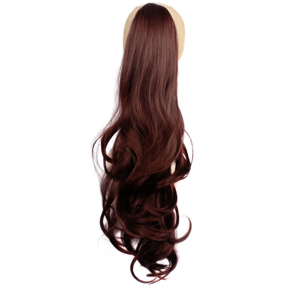 Wholesale 24 Ponytail Hairpieces Hair Ponytail Extensions Curl Ponytail Drawstring Clip Fals Hair Extension Natural Hair Pad - 