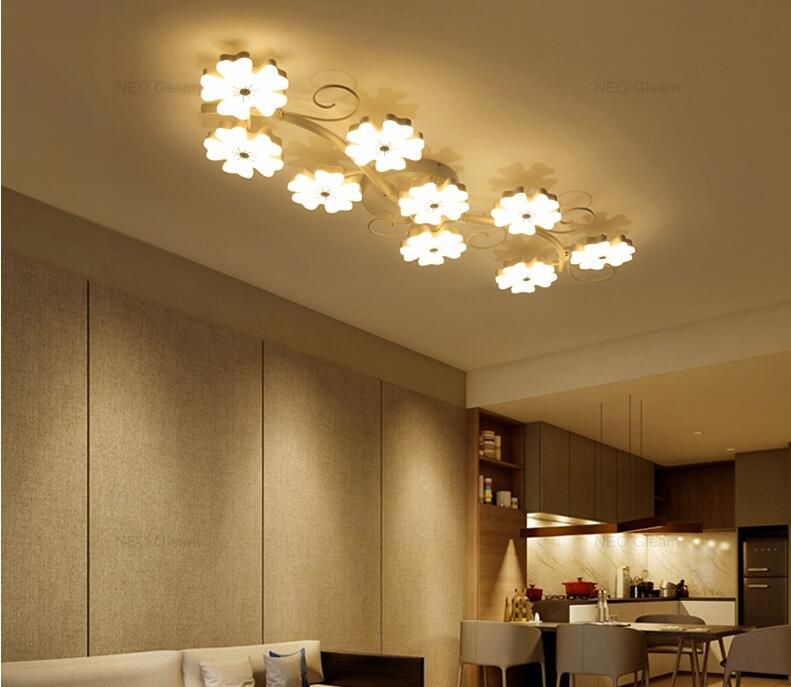 Modern Led Ceiling Lights Plum Blossom Lighting Fixtures Bedroom Light Flush Mount Creative Design Ac85 265v