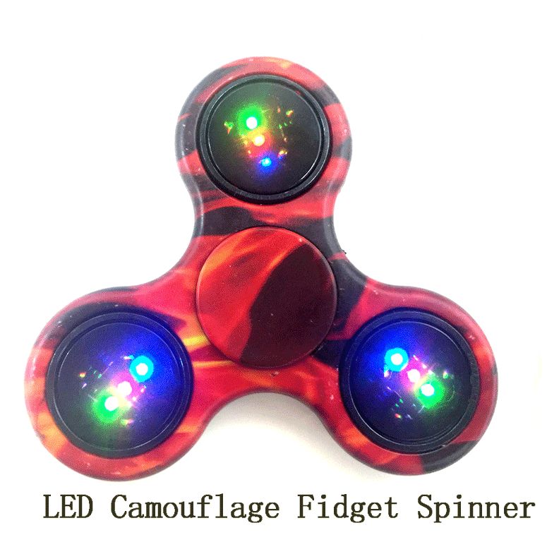 LED Camouflage Fid Spinner with Replaceable Battery Gyro Toy