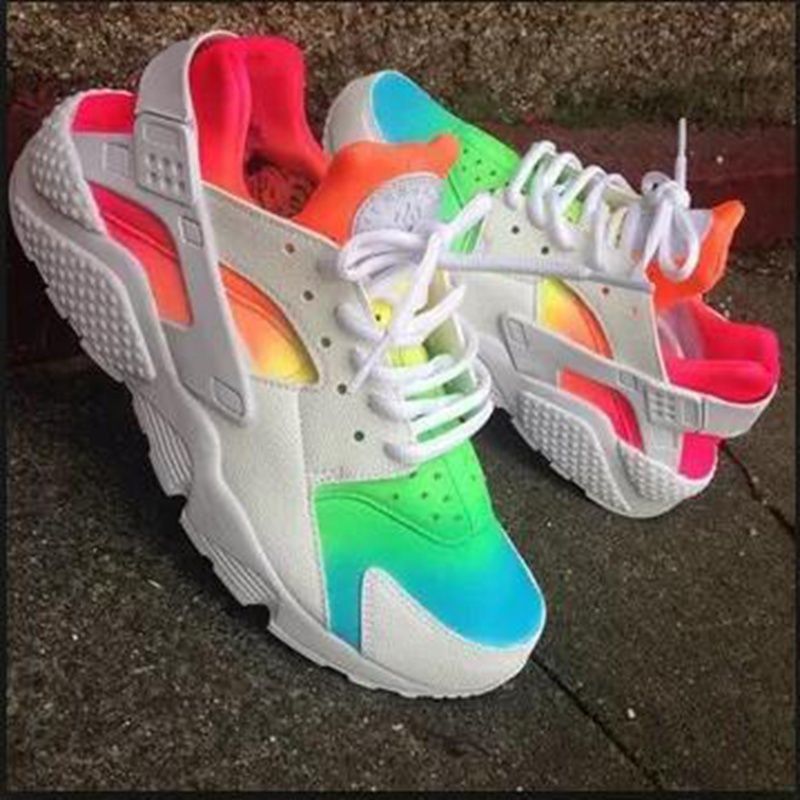 rainbow huarache shoes