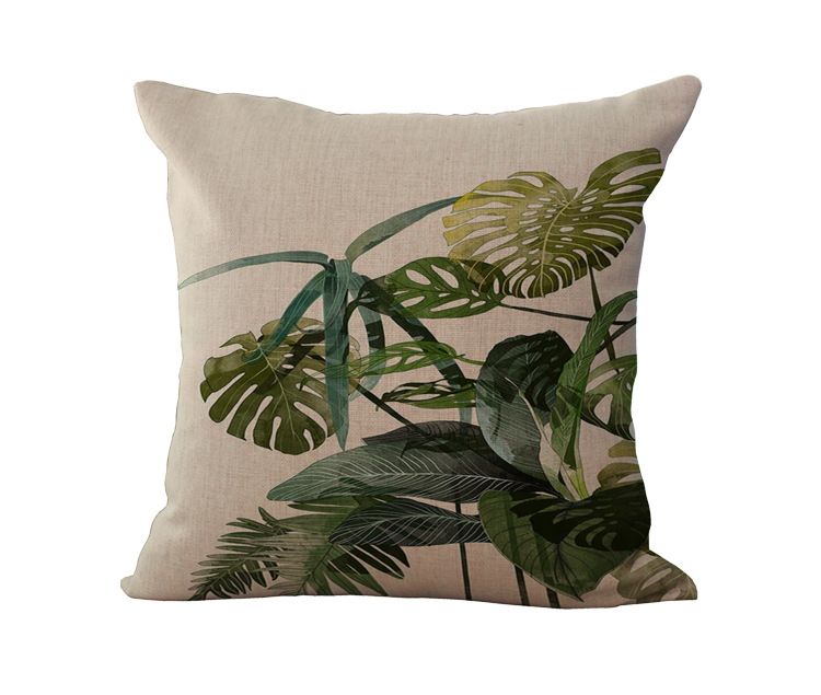 1 45 45cm Roblue federa fogli piante tropicali in poliestere per divano casa auto lavabile morbido 45/ * 45/ cm