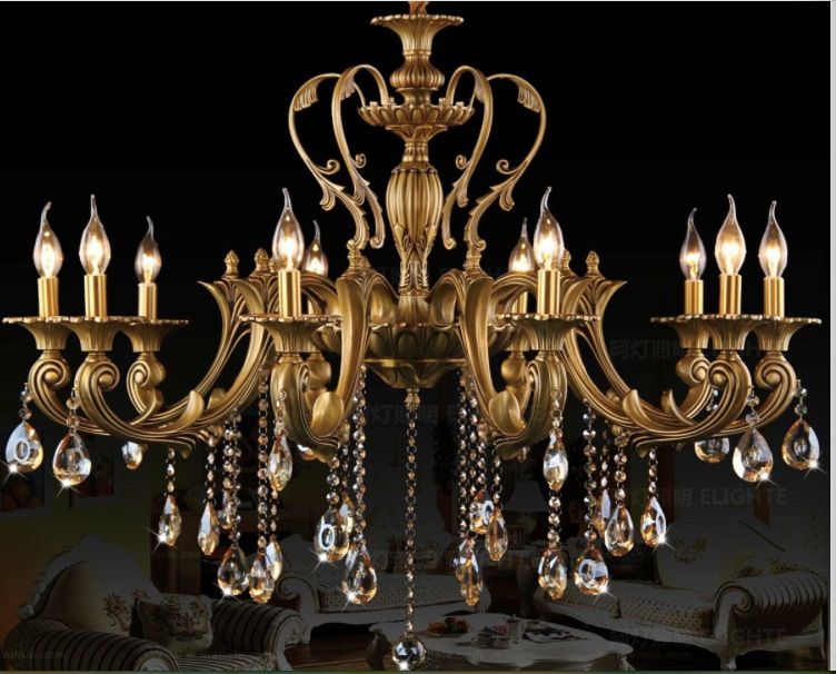 10 Heads Brass Chandelier Light Fixture Antique Brass Pendant 10 Heads Brass Chandelier Light Fixture Antique Brass Pendant, Vintage Copper Crystal Lamp Lustres Lighting 100% Guaranteed Iron Chandelier Wine Glass ... - 10 Heads Brass Chandelier Light Fixture Antique Brass Pendant