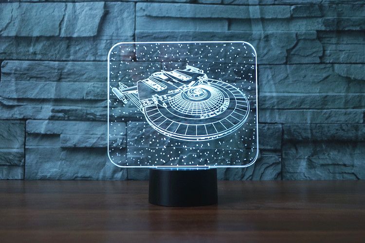 Amazing Star Trek Ncc 1707 Led 3d Night Light Usb Remote Desk