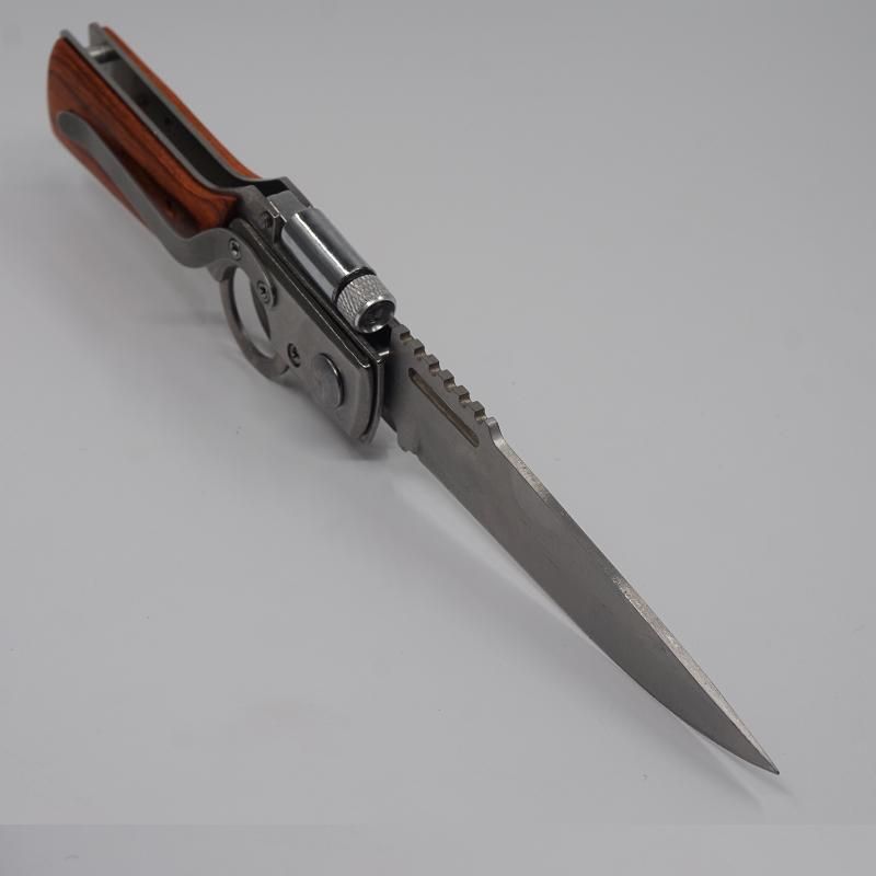 AK47 Gun Shaped Hunting Knife 440 Steel Blade Rosewood Handle Tactical Folding Knives Camping