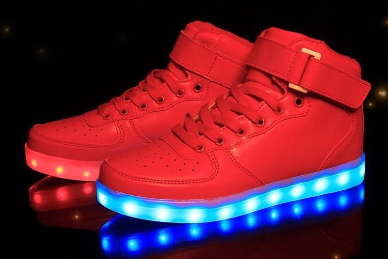Up Shoe Schoenen Mens Light Shoes Basket Women High Led 2017 Top WnUBATf