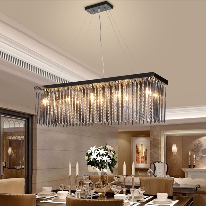 Compre Lámpara De Cristal Comedor Rectangular Luces Colgantes Hotel ... Compre Lámpara De Cristal Comedor Rectangular Luces Colgantes Hotel ...