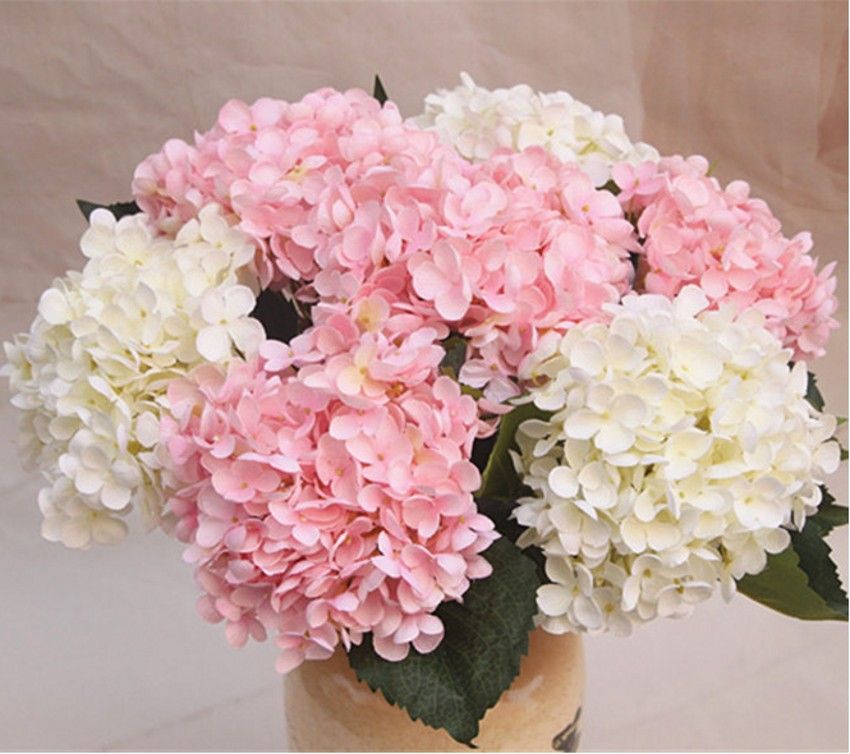 Grande Haute Qualité hortensias Fleurs De Soie Artificielle Mariage Décoration Maison 28 cm 