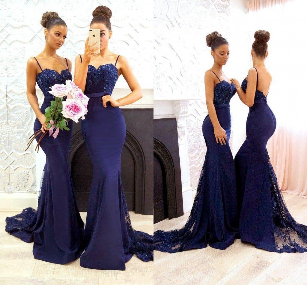 navy blue and burgundy bridesmaid dresses