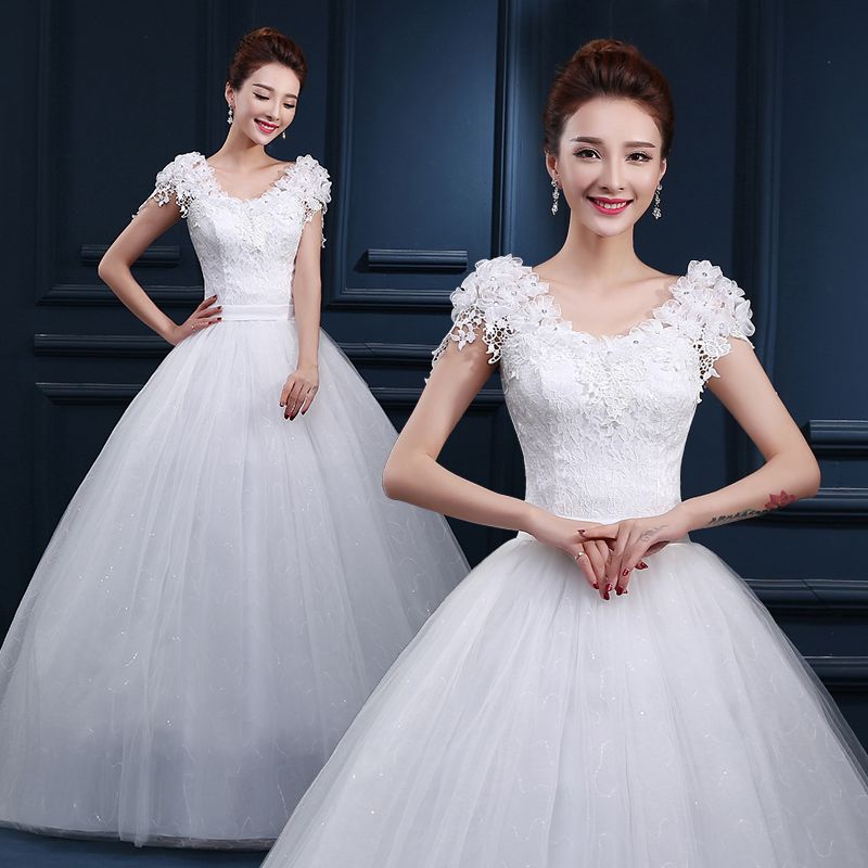 Discount Cheap Lace Ivory Wedding Dresses Under 100 In Stock V Neck