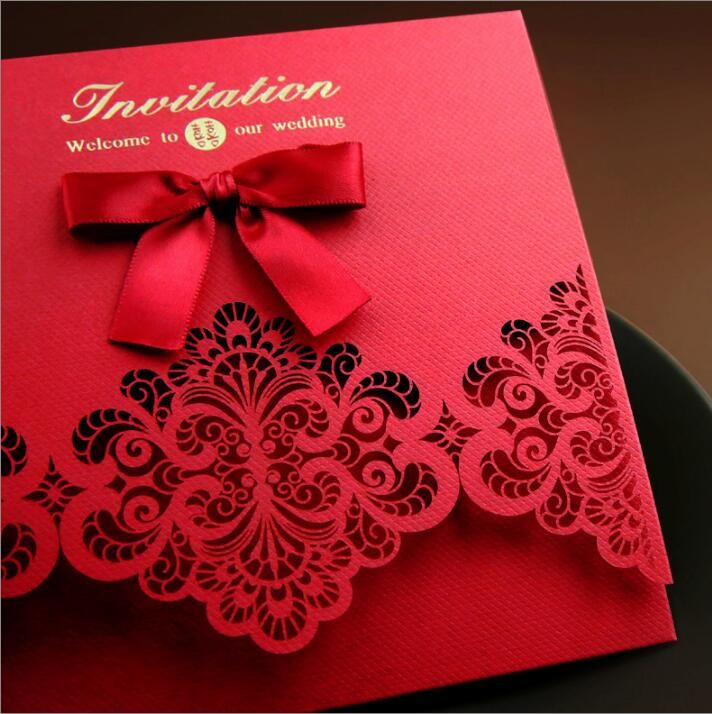 2017 Cheap China Hollow China Festive Wedding Invitation European