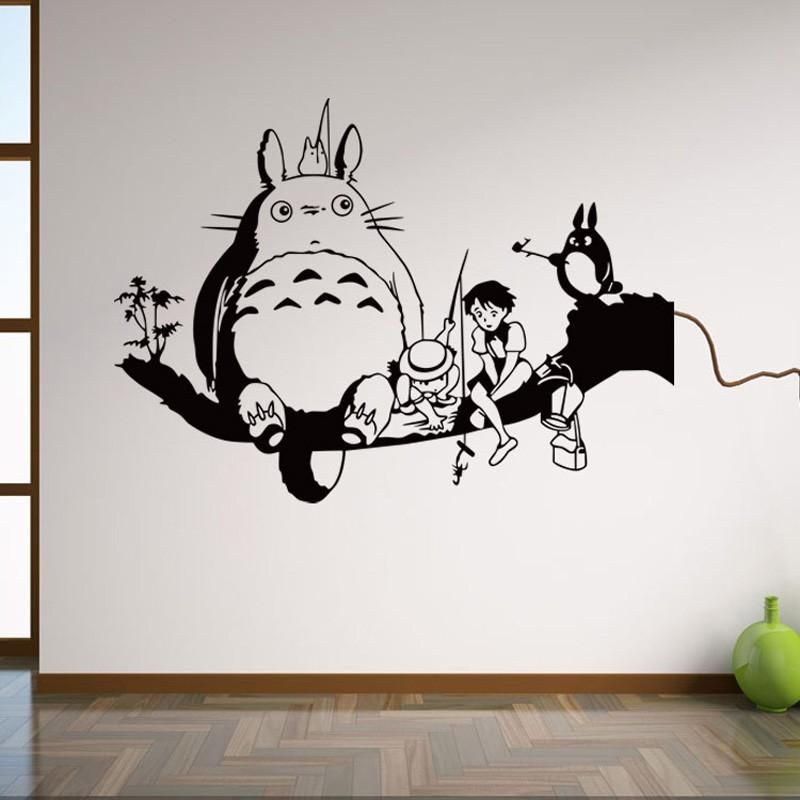 Tree Wall Art Stickers totoro posters black wall art decals removable cartoon wall Tree Wall Art Stickers totoro posters black wall art decals removable cartoon wall