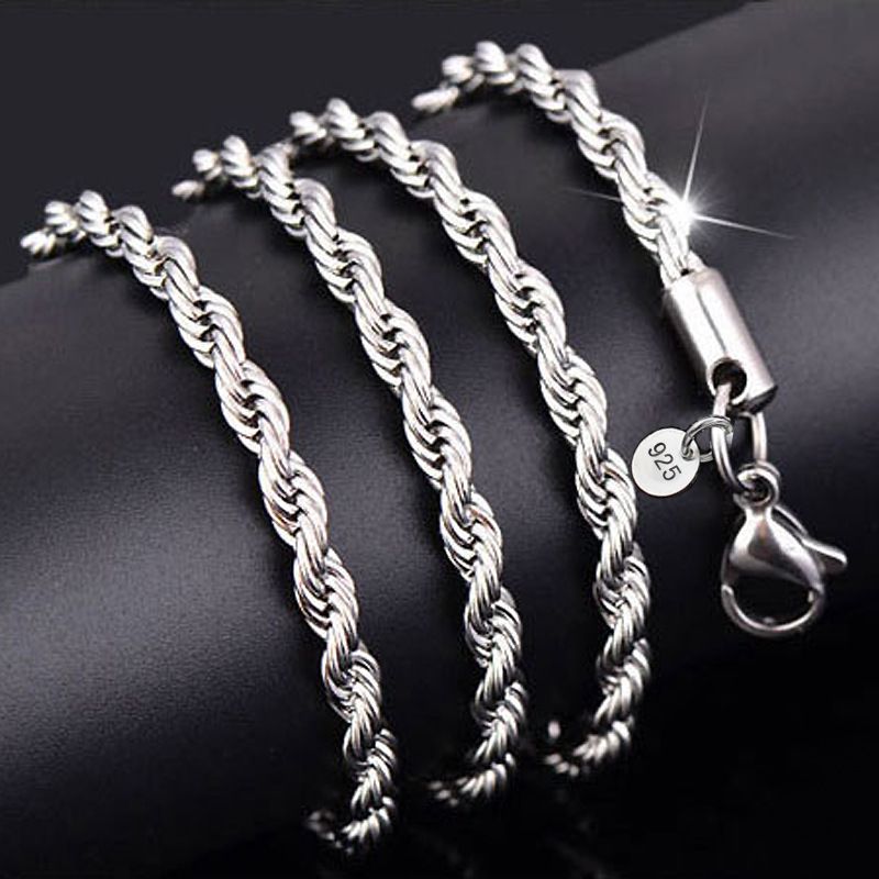 2mm//16/"-30/" 925 STERLING SILVER Miami Cuban Link Chain for Everyone