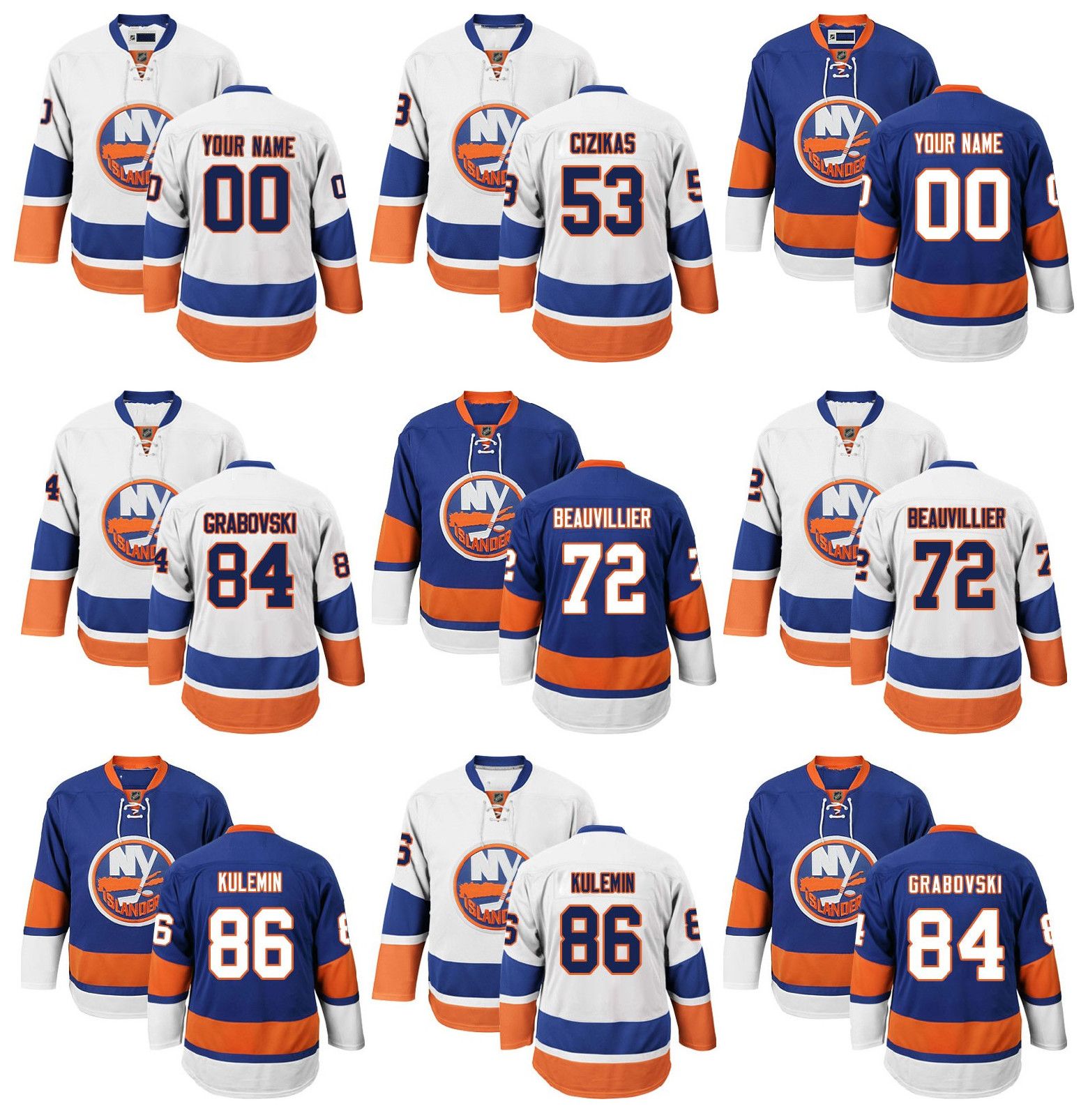 2019 Personalized New York Islanders Jerseys 53 Cizikas 72 Anthony Beauvillier 84 ...