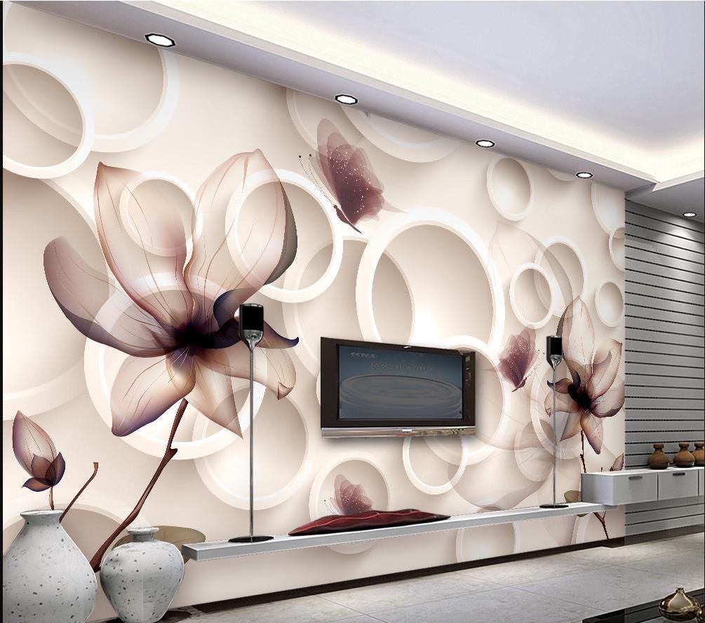 Magnolia Flower Tv Background Wallpaper 3d Living Room Murals Wall