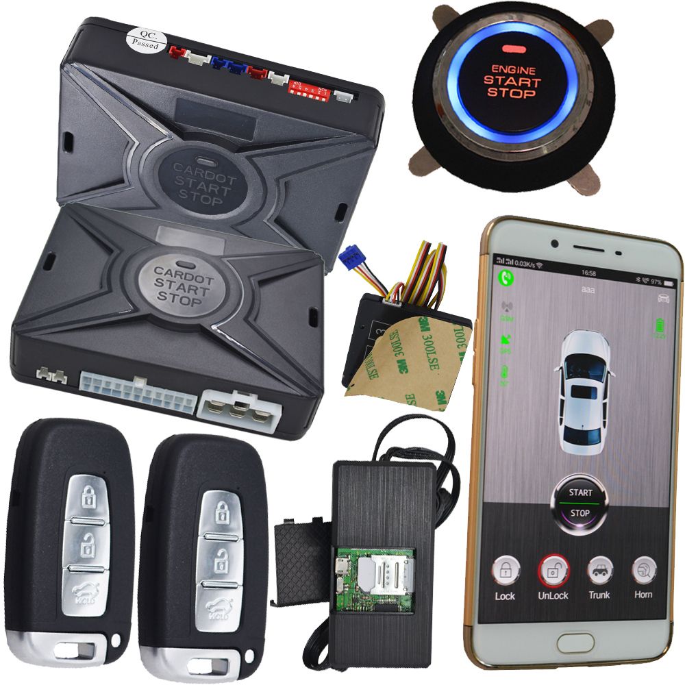 2020 Online Gps Gprs Tracking System Car Alarm Security Gsm Mobile App Control Car Keyless Entry